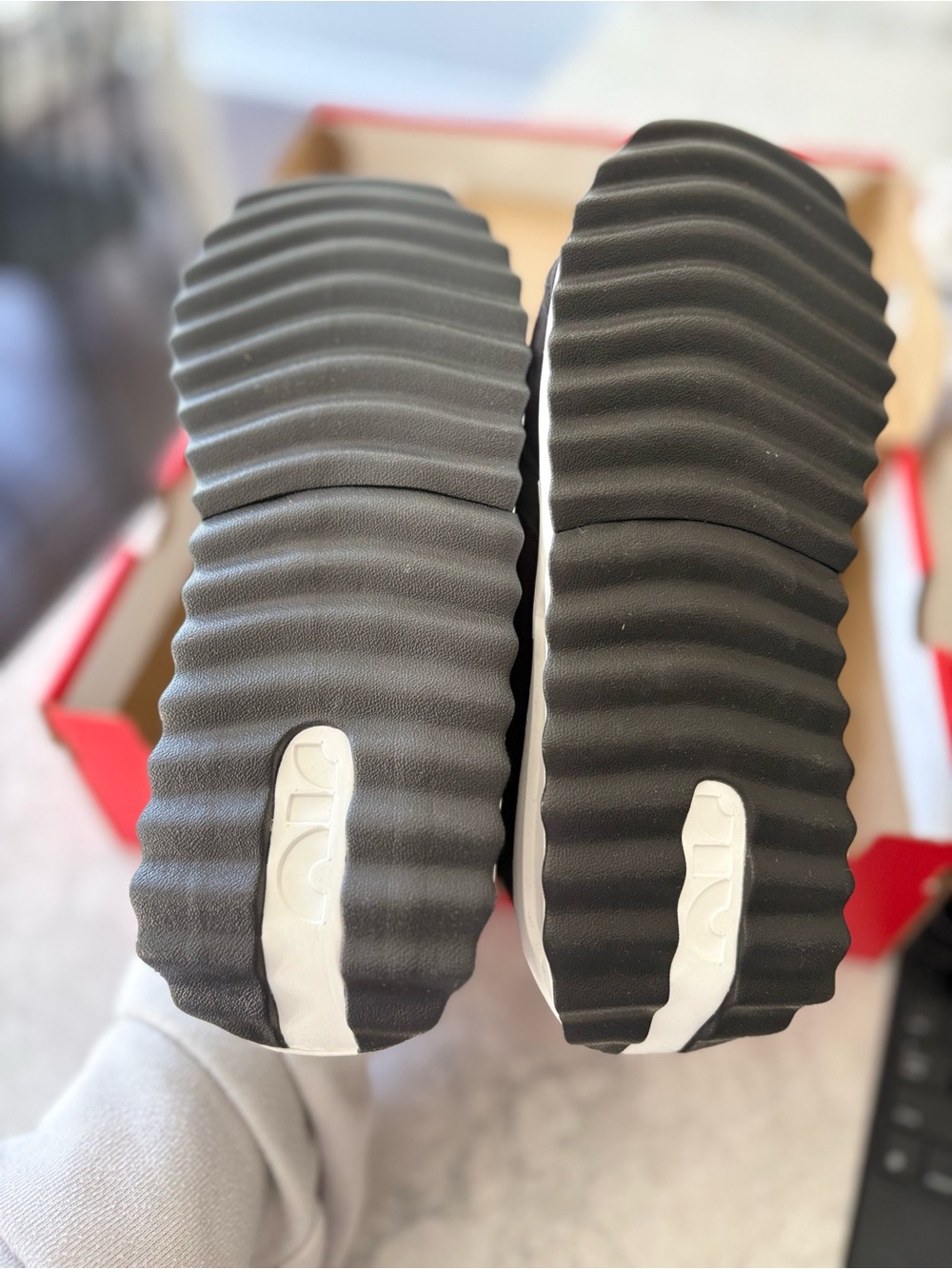 Nike Women's Black and White Air-Cushioned Athletic Sneakers - Picture 5 of 6